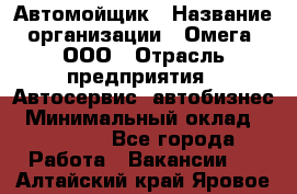 Автомойщик › Название организации ­ Омега, ООО › Отрасль предприятия ­ Автосервис, автобизнес › Минимальный оклад ­ 50 000 - Все города Работа » Вакансии   . Алтайский край,Яровое г.